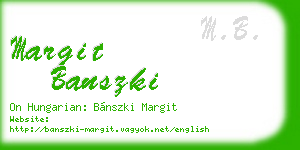 margit banszki business card