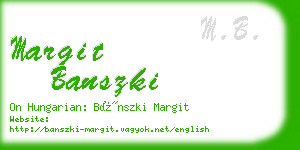 margit banszki business card